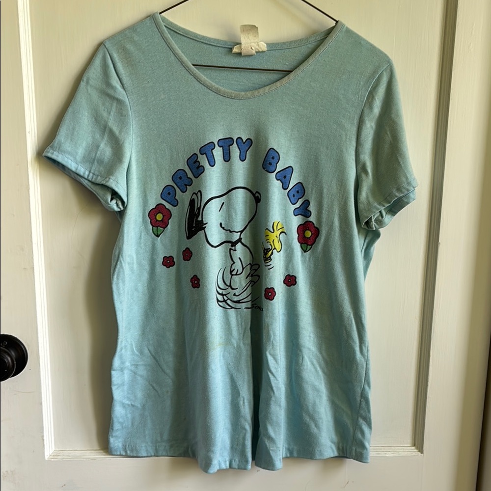 Vintage Syndicate 1965 Peanuts Snoopy Pretty Baby T Shirt Size Large